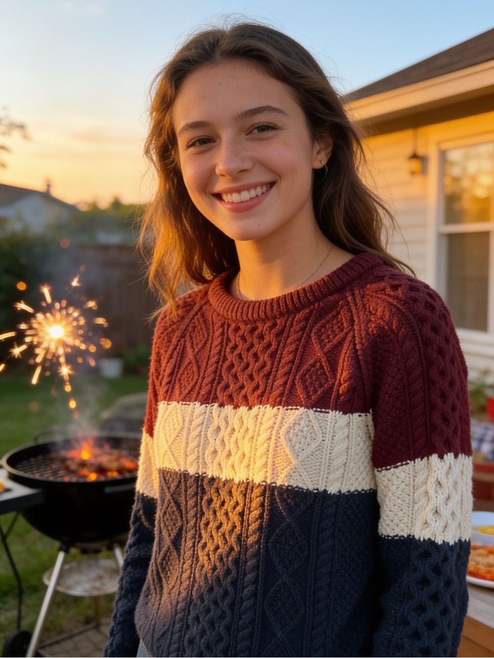 L.L.Bean Signature Cotton Sweater Americana-inspired 4th of July